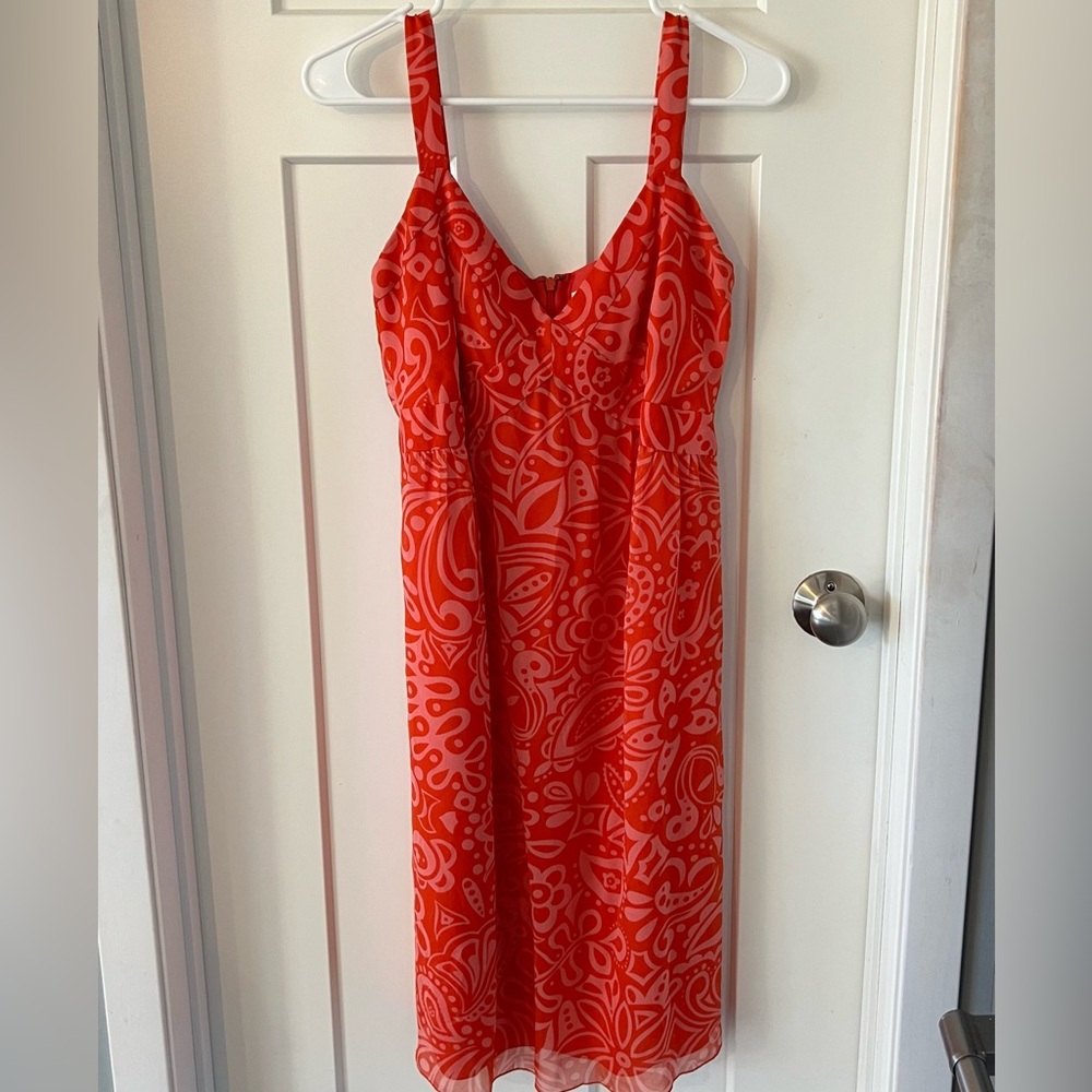 Anthropology Orange and Pink Dress